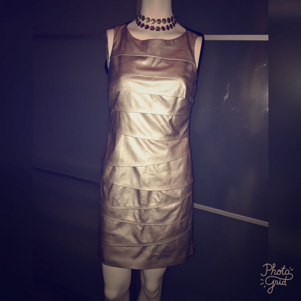 Vakko faux leather dress