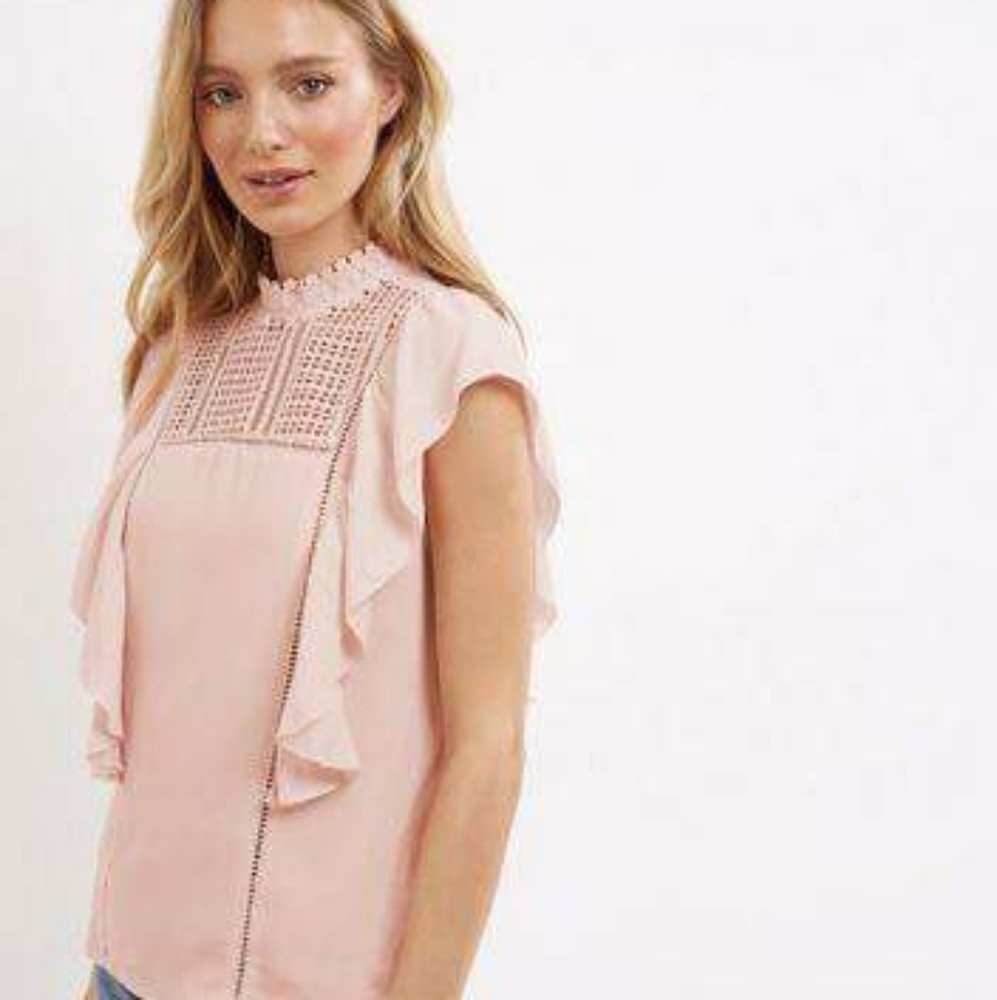 Blush pink frill top never worn