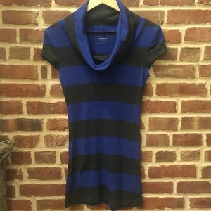 Express Sexy Basics Blue & Dk Gray Heather Tunic