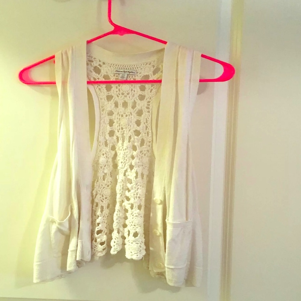 American Eagle Crochet Vest hobo chic