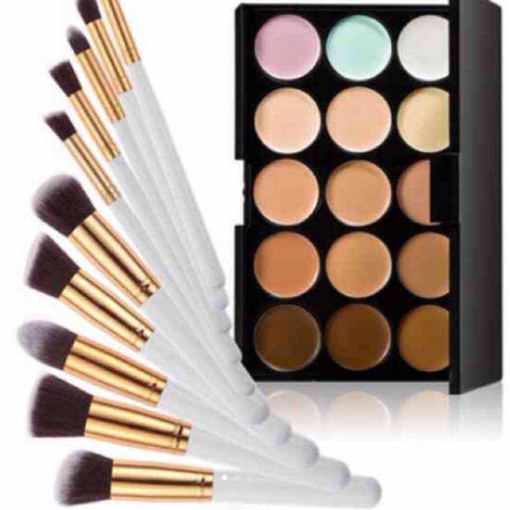 ☘️☘️New 10pcs Makeup Brushes And Contours Palette