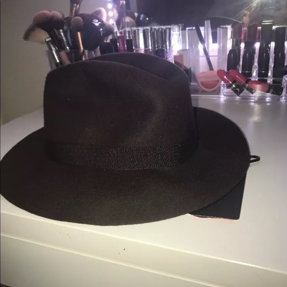 Brown Zara Wool Fedora hat - Picture 2 of 8