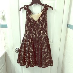 Classic black crochet skater dress