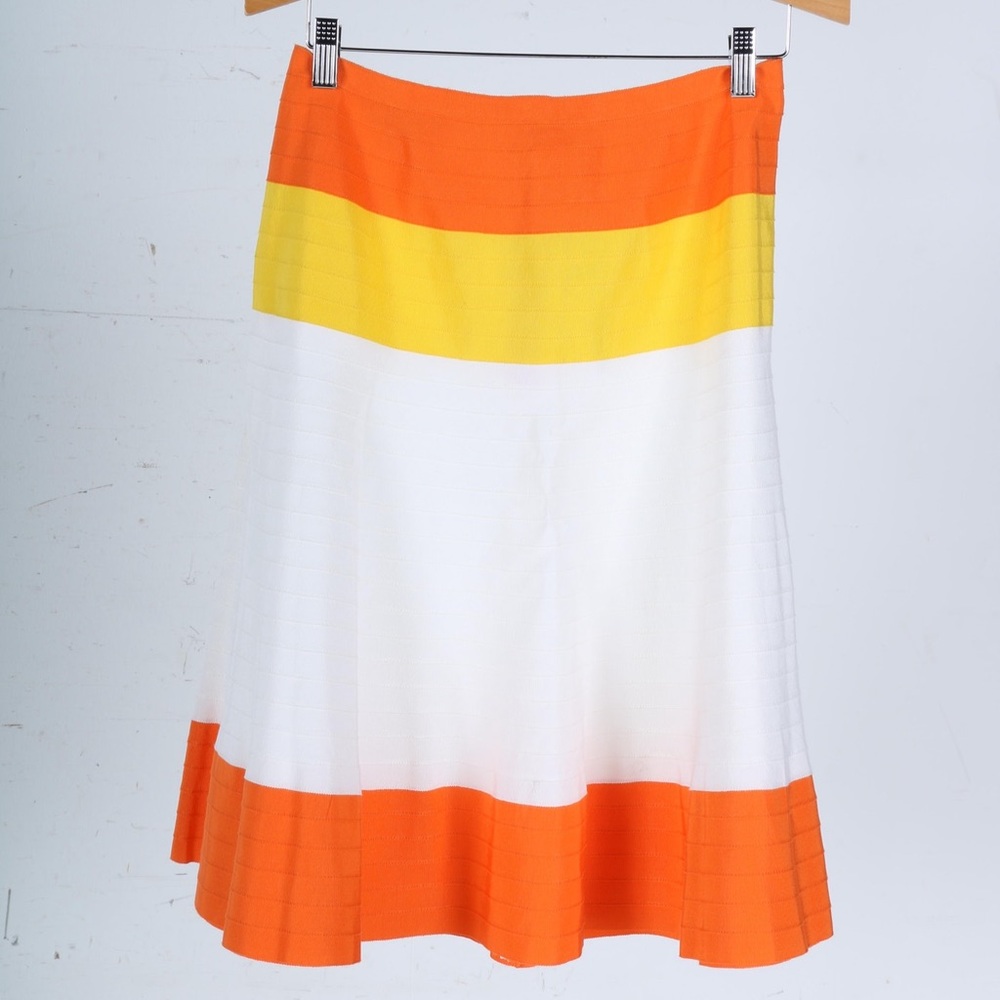 NWT OSCAR DE LA RENTA orange yellow white skirt
