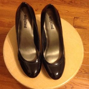 UNLISTED patent leather black heels