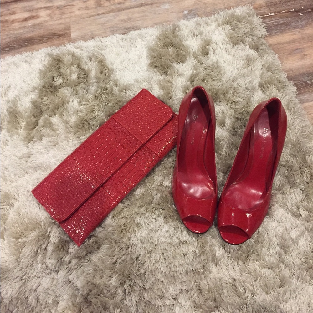 Enzo Angiolini Red peep toe pumps - Size 8
