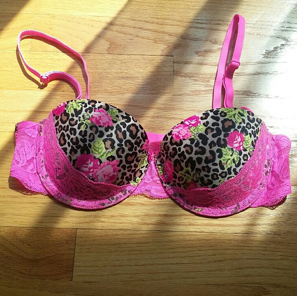 Leopard pushup bra
