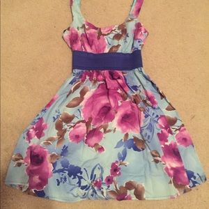 WaterColor Floral Dress with Elastic Band