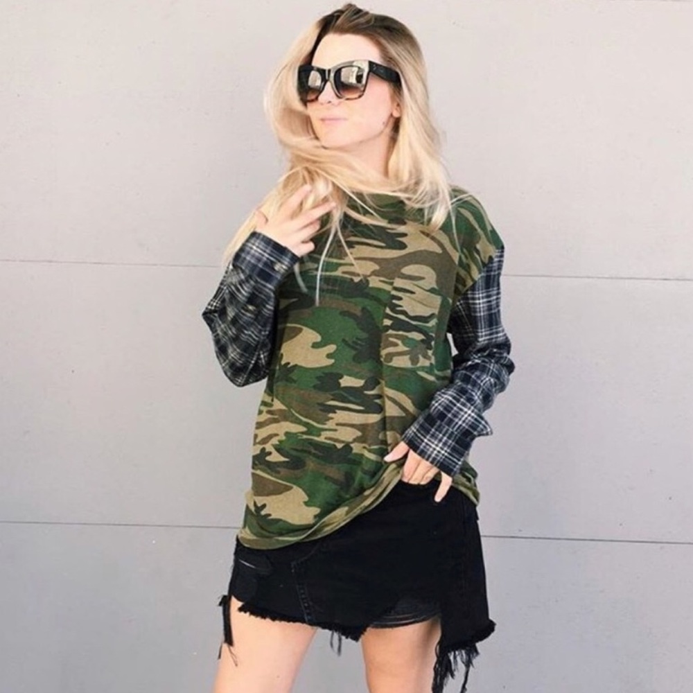 LF black distressed skirt