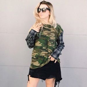 LF black distressed skirt