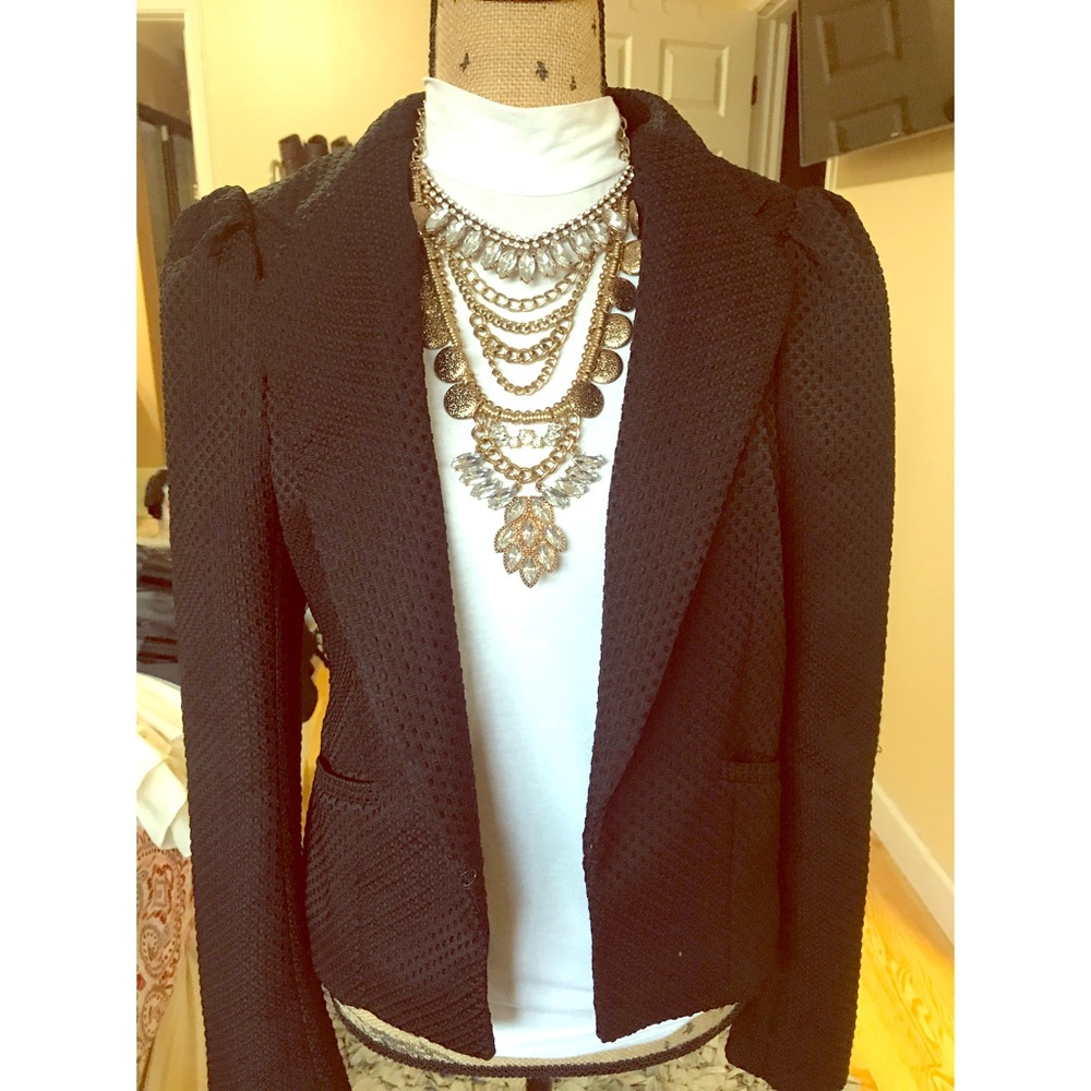 Black Tweed/ Textured Blazer