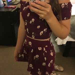 Two piece crop top with shorts