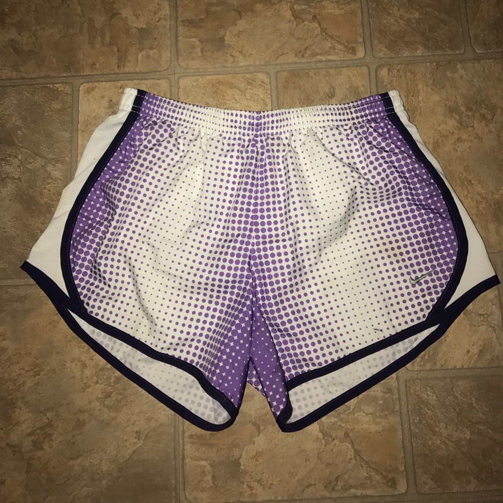 Nike purple & white running shorts