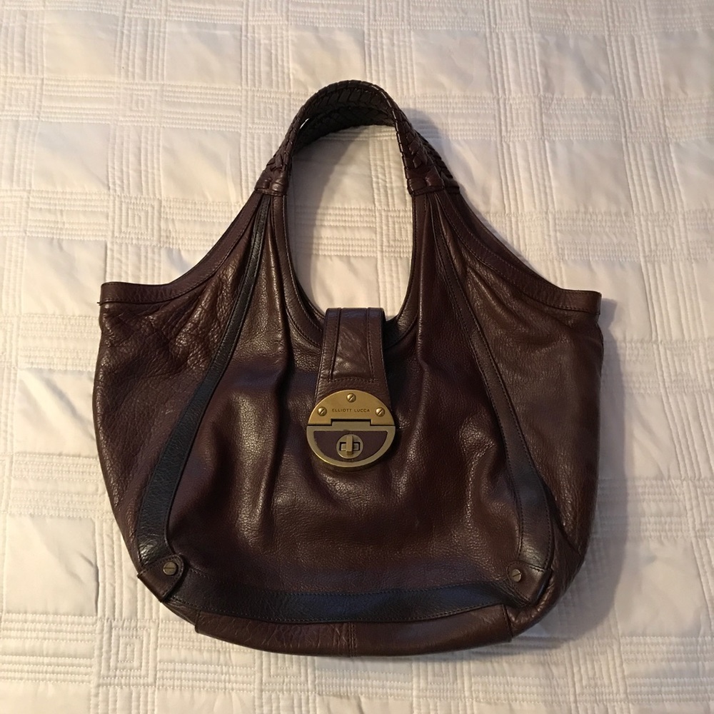 Elliott Luca large dark brown leather bag.