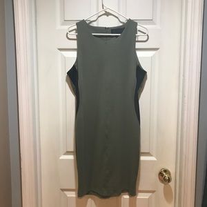 Kardashian army green with leather on sides dress