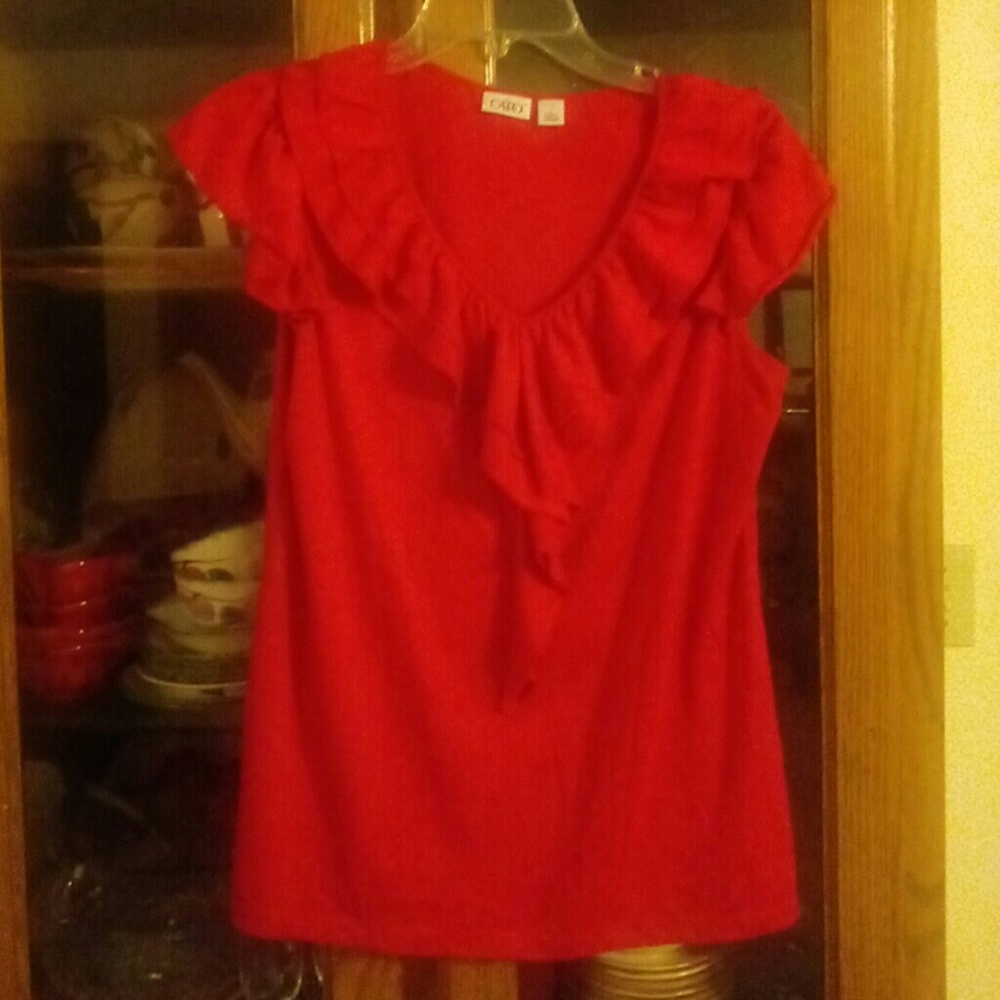 Ruffle cap sleeve top