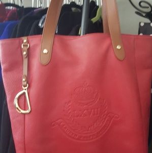 R.L. Red Leather Tote