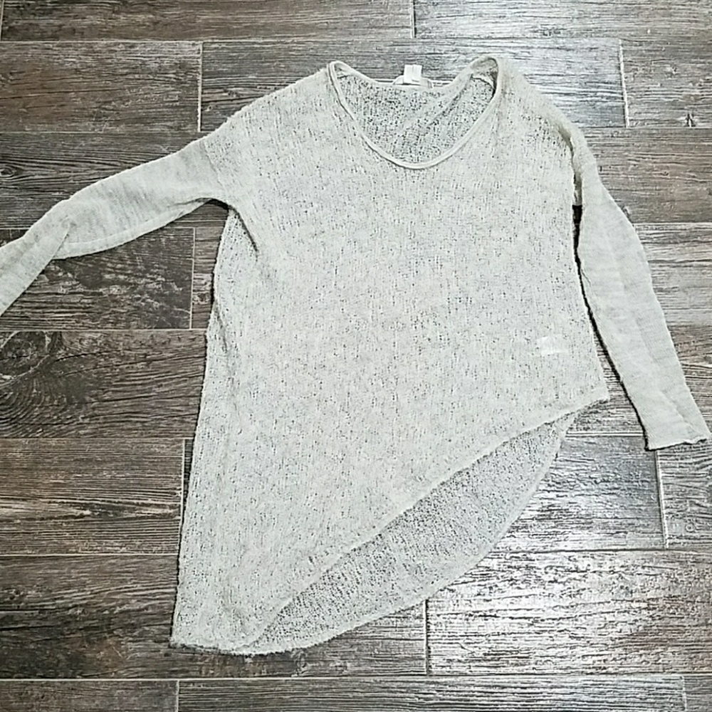 Helmut Lang Intermix Sheer Asymmetrical Sweater P