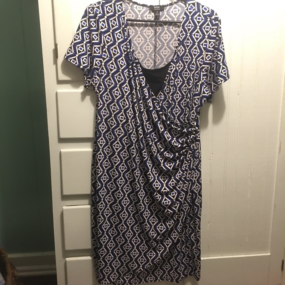 Faux Lined Wrap Dress! Plus!!