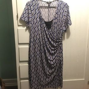 Faux Lined Wrap Dress! Plus!!