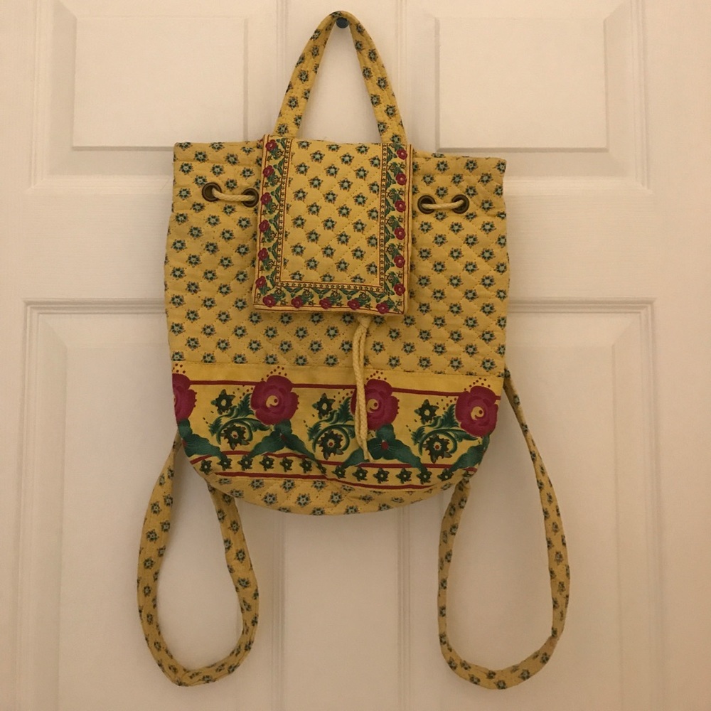 Vera Bradley Yellow patterned backpack