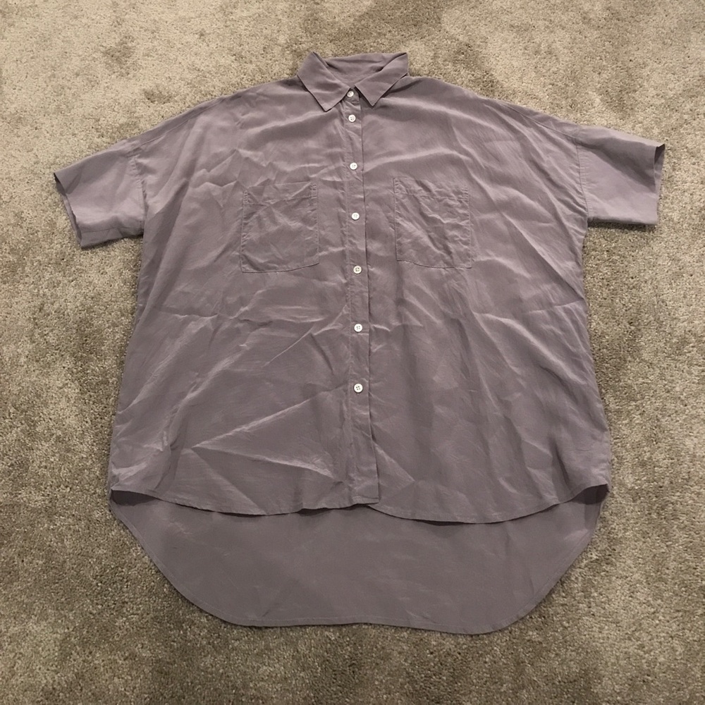Purple Silk Madewell Button Up