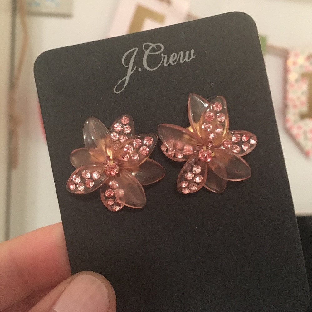 J.Crew light pink flower earings