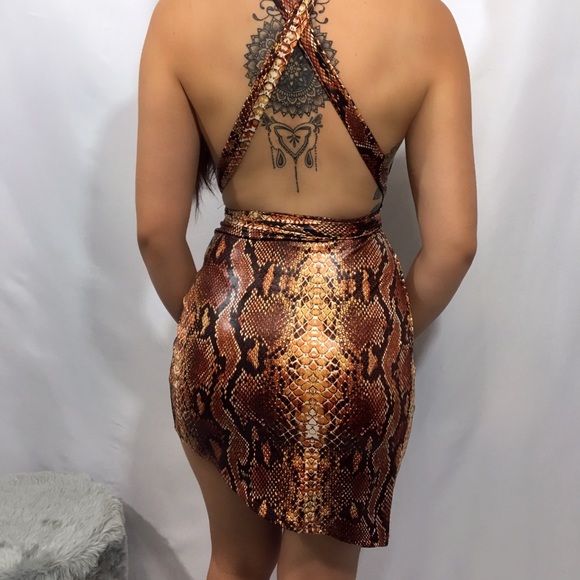 THREE LEFT Lina Snake Print Multiway Mini Dress - Picture 5 of 8