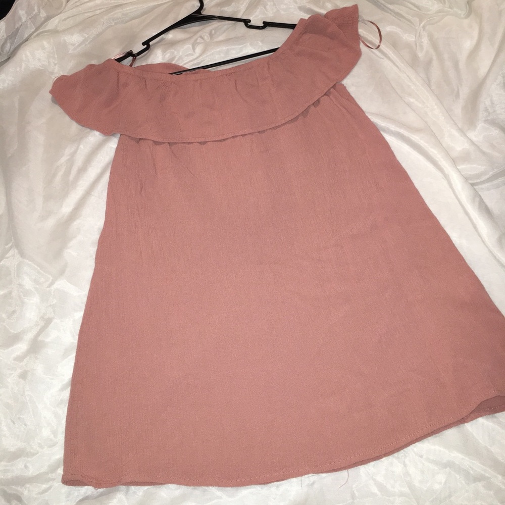 Pink off shoulder dress