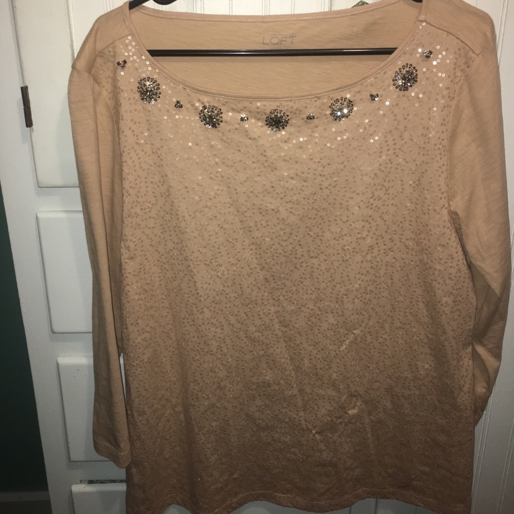 Beaded and Sequined Career Top