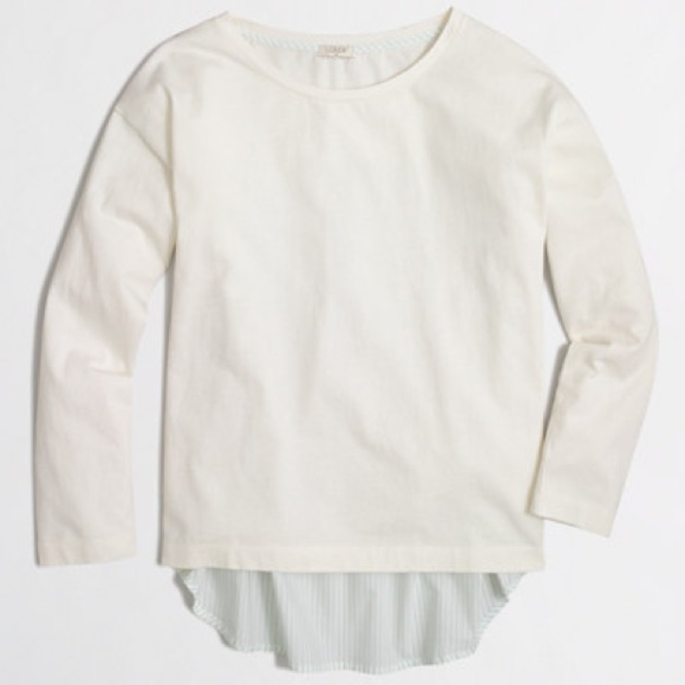 J. Crew Cotton Mixed Media Long Sleeve T-Shirt