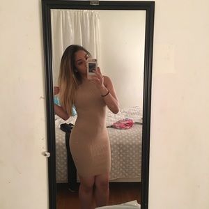 tight nude dress from "forever 21"