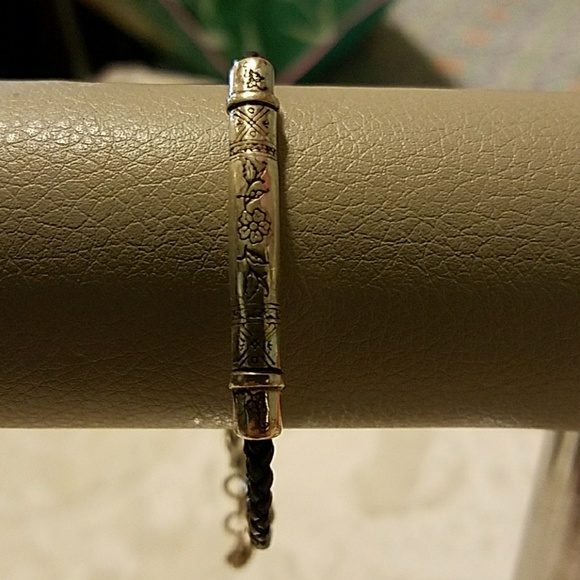 Brighton Jewelry - 🐙Brighton Silver on Black Leather Rope Bracelet