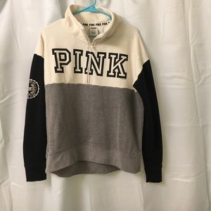 Pink color block sweater