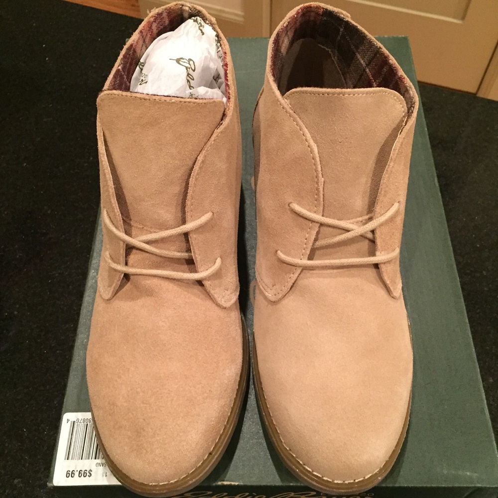 Eddie Bauer Suede Leather Ankle Boots Tan 9 NEW!