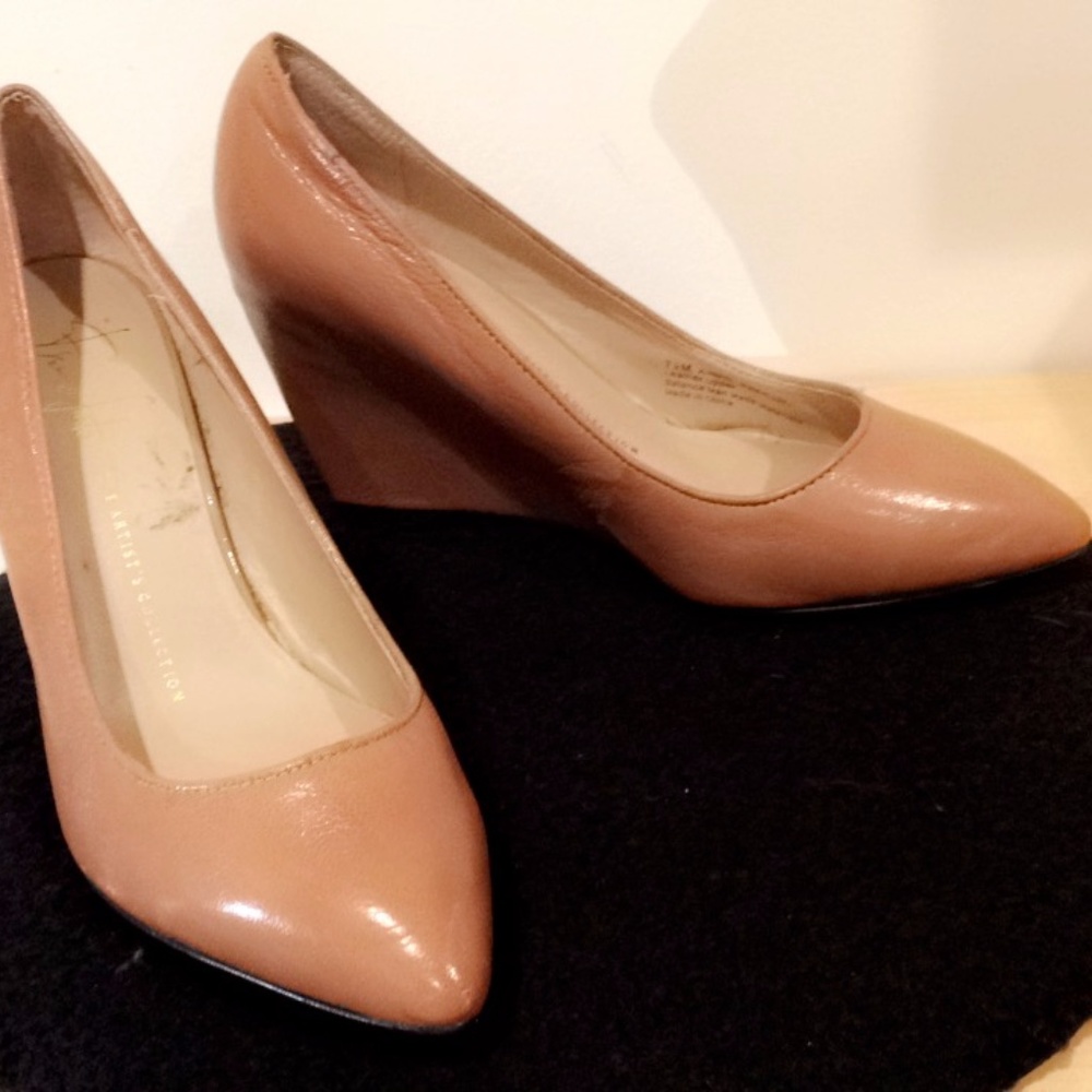 Nude Pointy Toe Wedges
