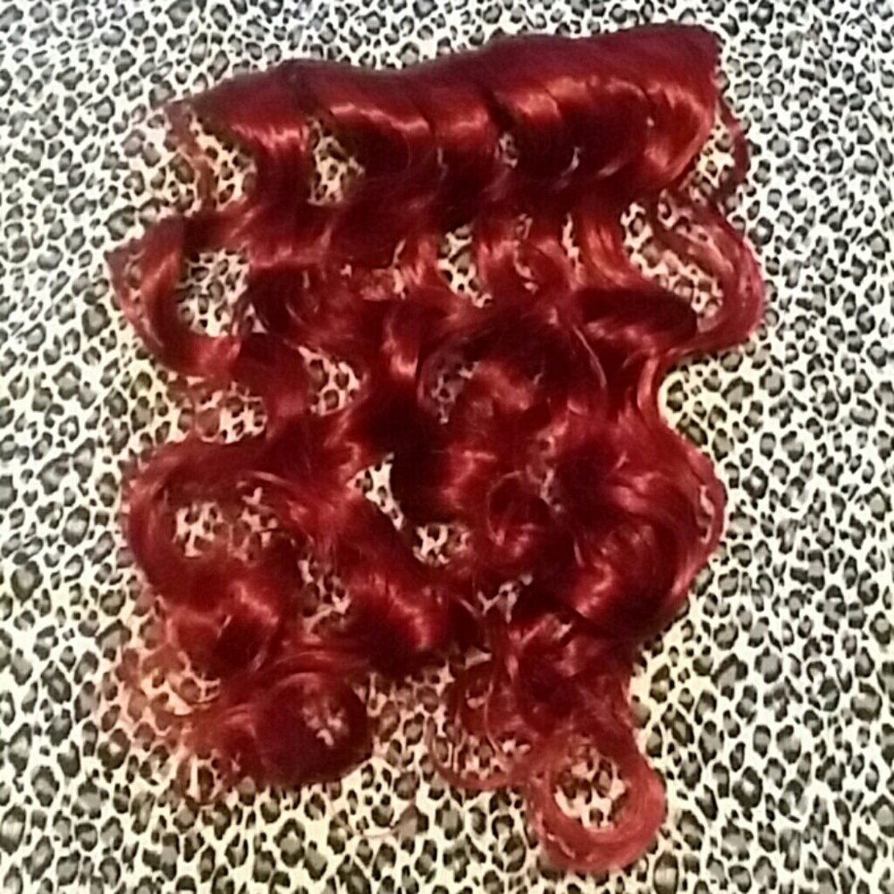 Maroon curled extentions clip 60cm (24inches)