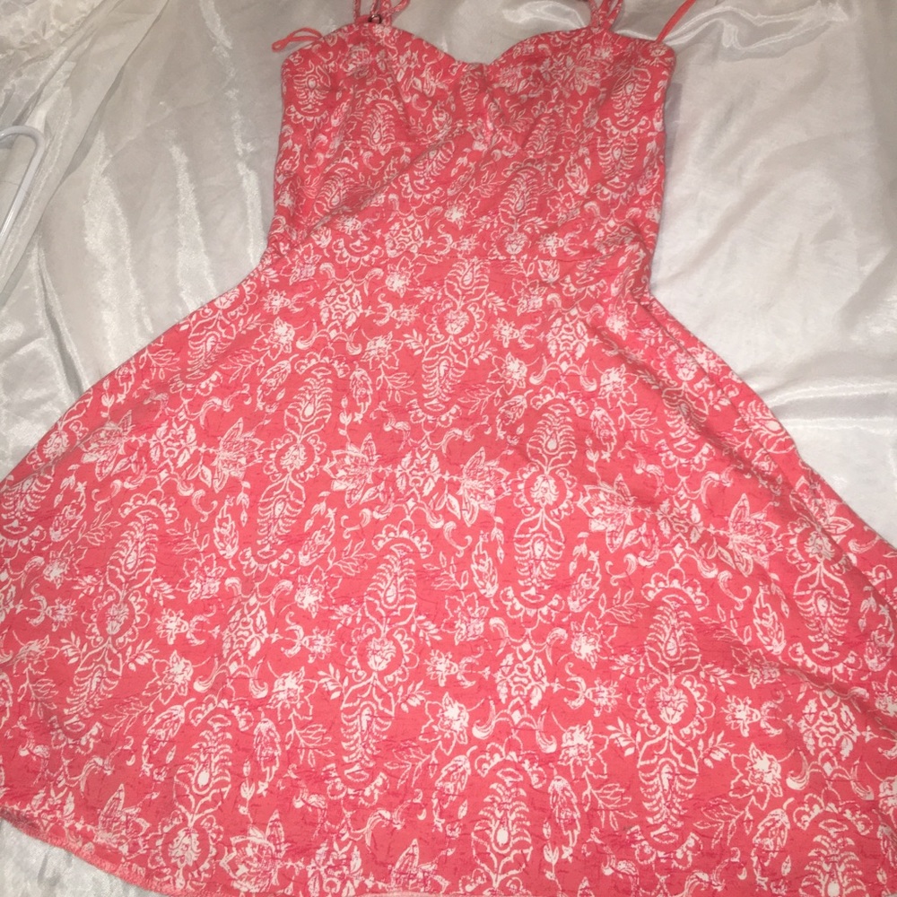 Pink and white dress