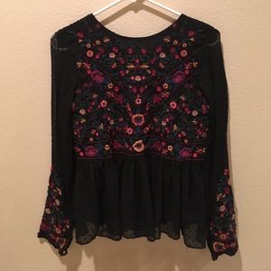 Zara embroidered top