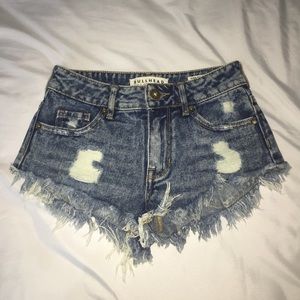 Distressed Denim Shorts