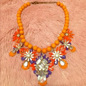 Orange and Blue Statement Necklace
