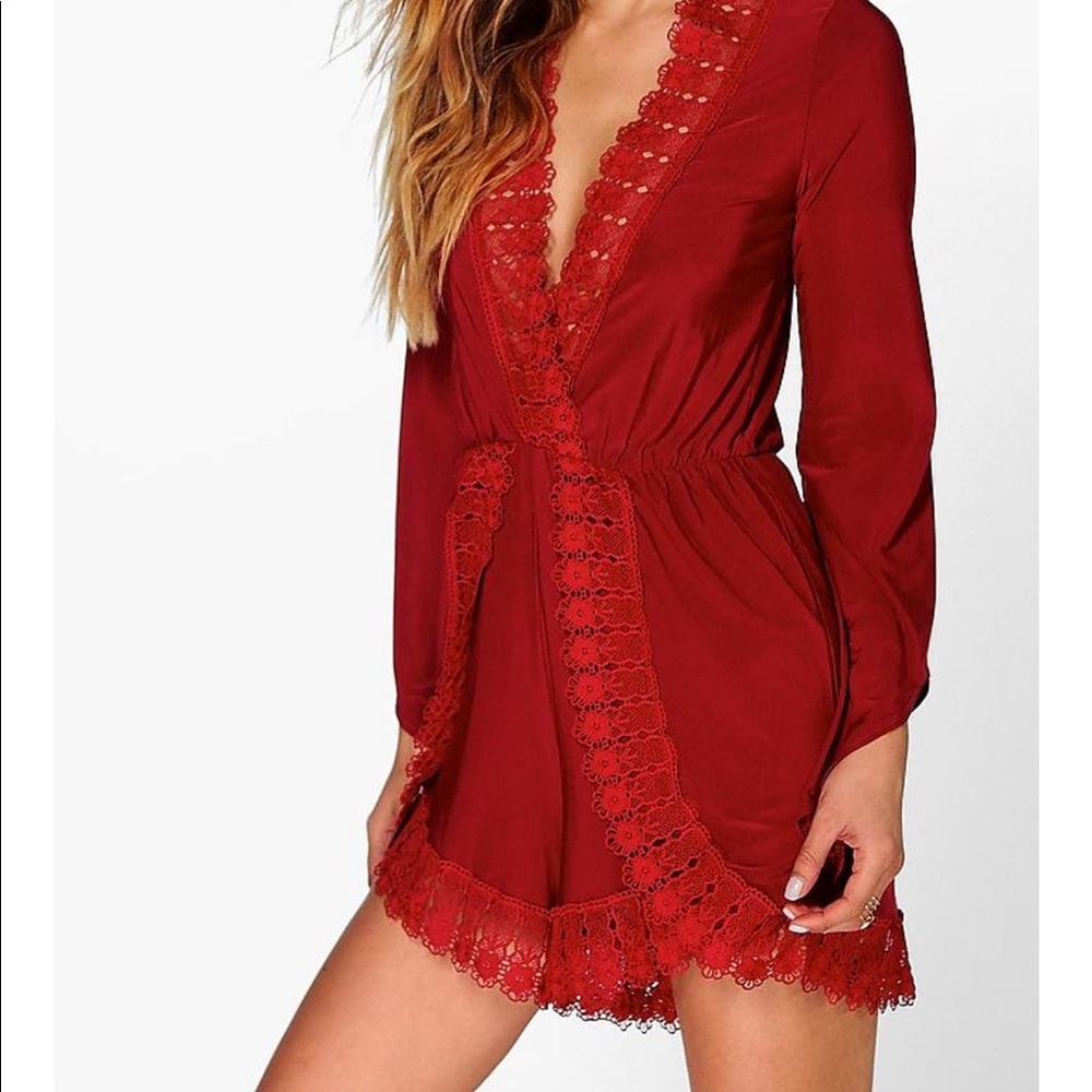Red / maroon romper