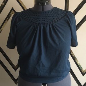 Swirl Detail Puff Sleeve Top