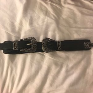 Black Double Buckle Belt
