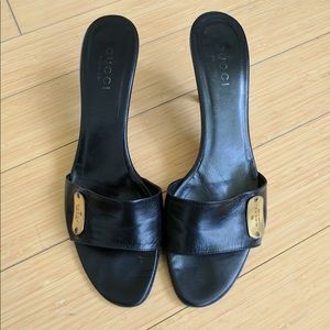 authentic leather Gucci sandal heels!