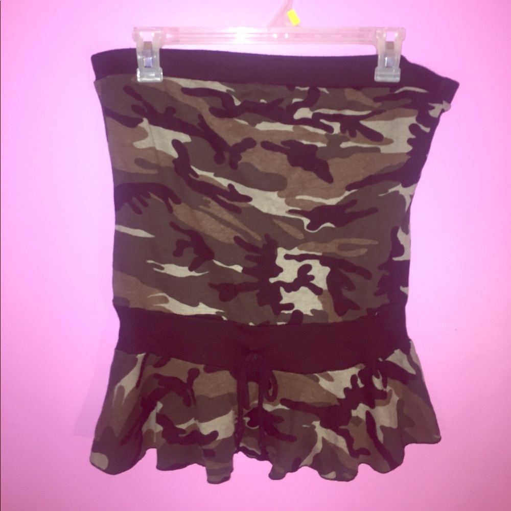 Vintage 90s army fatigue strapless tube top