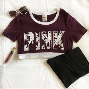 PINK Tee - Tropical Logo