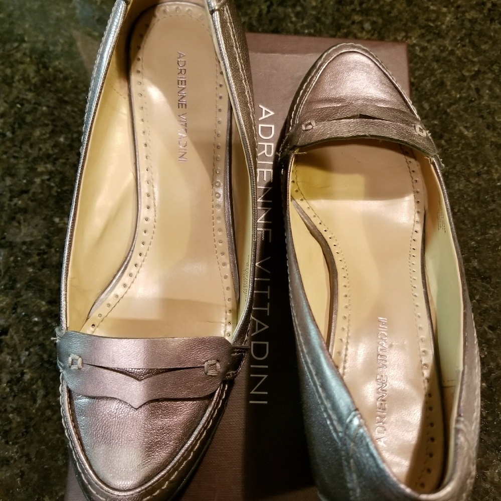 Metallic Leather low wedges