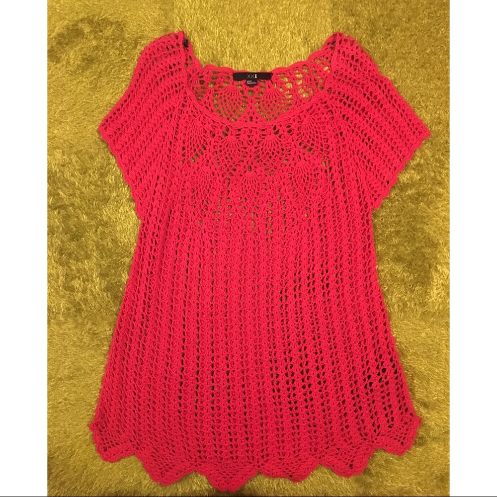 Boho knitted top.