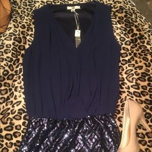 Navy short sparkly dress
